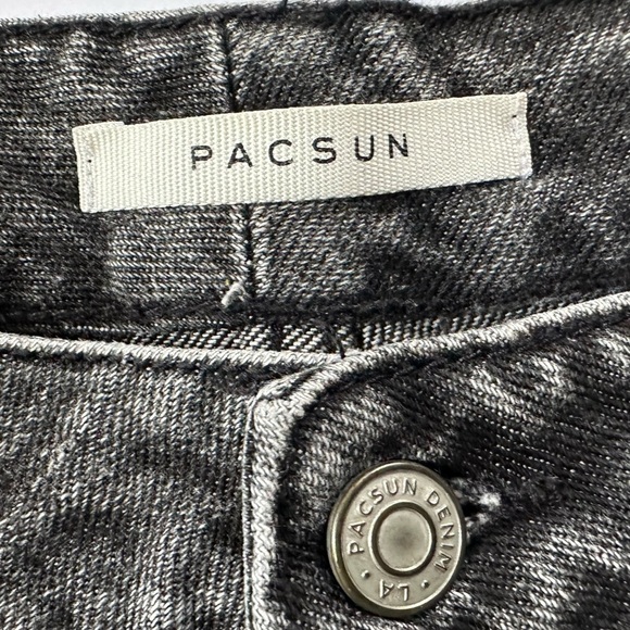 Pacsun Women's Pac Sun Sz 27 High Rise Black Wash Denim Straight Leg Mom Jeans - Picture 7 of 13